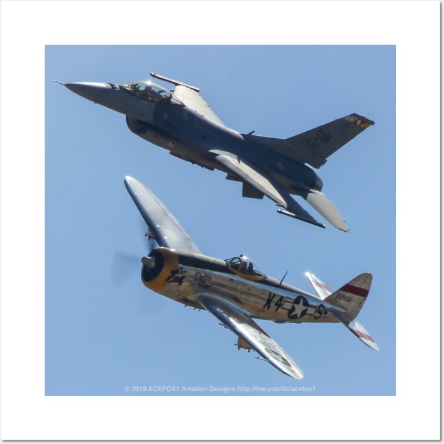 P-47 and F-16 Heritage Flight Wall Art by acefox1